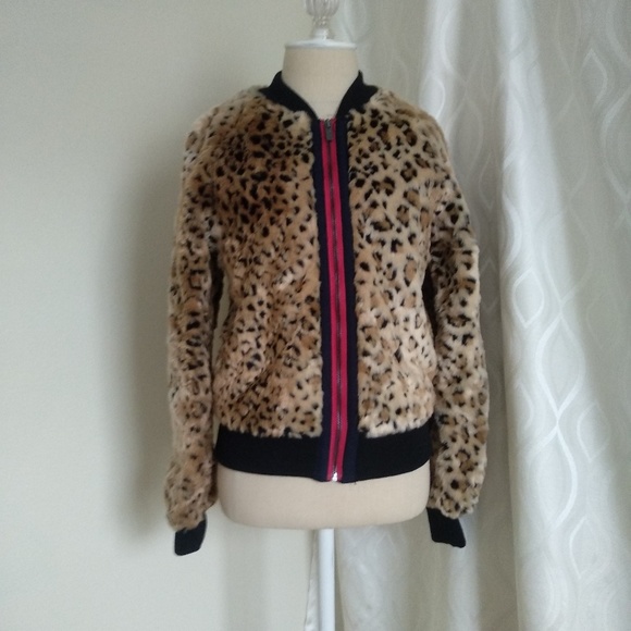 RACHEL Rachel Roy Faux-Fur Bomber Jacket Used - Picture 4 of 5